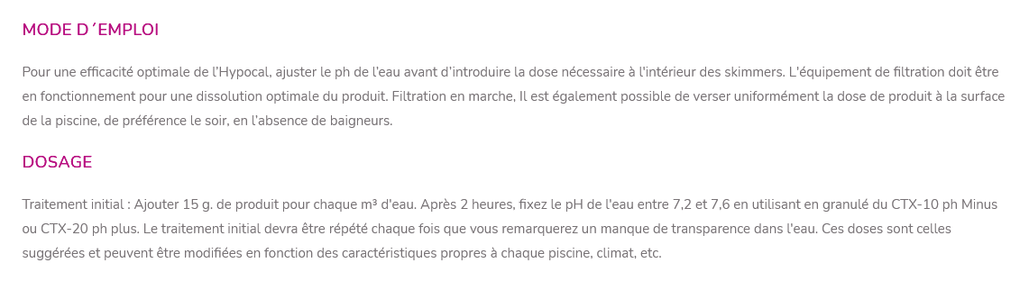 Screenshot 2025 07 17 at 10 45 50 Produits chimiques pour piscines CTX 120 Hypocal Désinfection au chlore