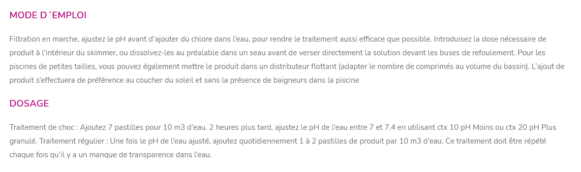 Screenshot 2025 07 17 at 15 04 23 Produits chimiques pour piscines CTX 250 ClorShock tablets 30g Désinfection au chlore