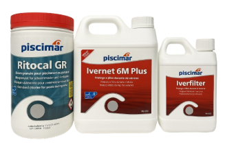 Kit hivernage piscine avec chlore non stabilis : IVERFILTER, IVERNET 6M PLUS et RITOCAL GR